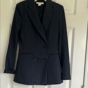Women's Black Pinstripe Blazer